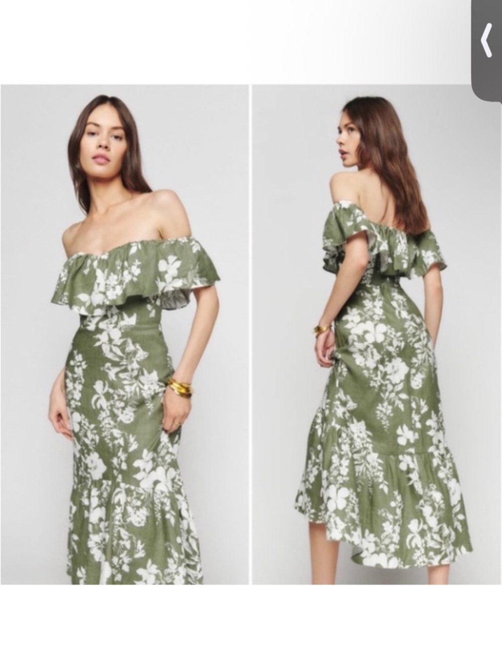 NWT Reformation Baela Linen Dress in Willow